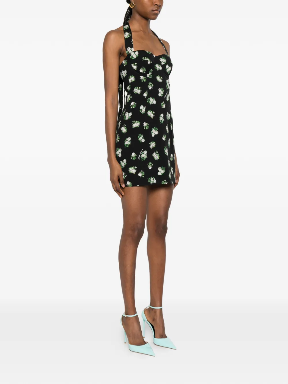 Dolce & Gabbana Halterjurk met bloemenprint Zwart