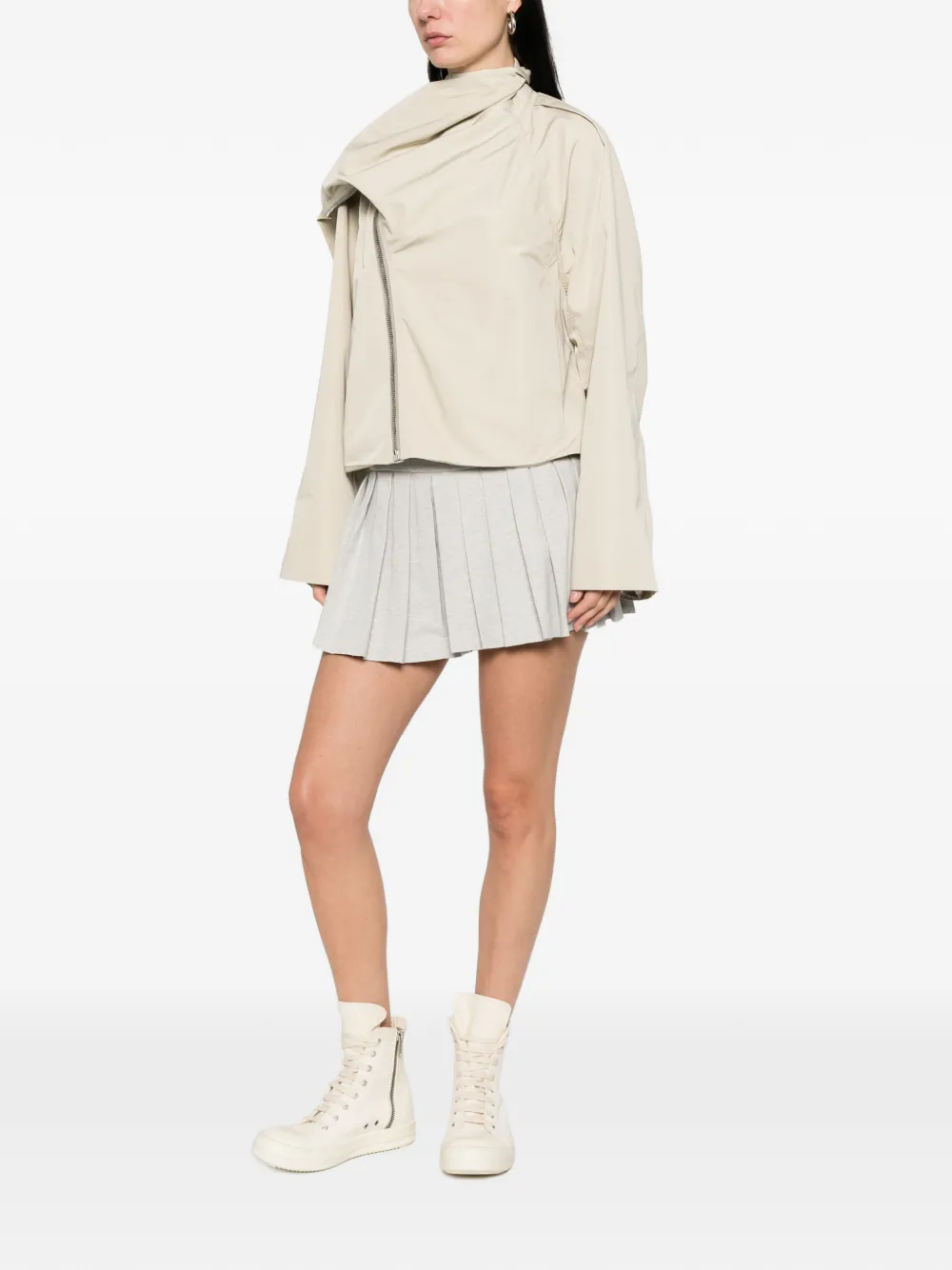 Norma Kamali pleated pickleball mini skirt - Grigio