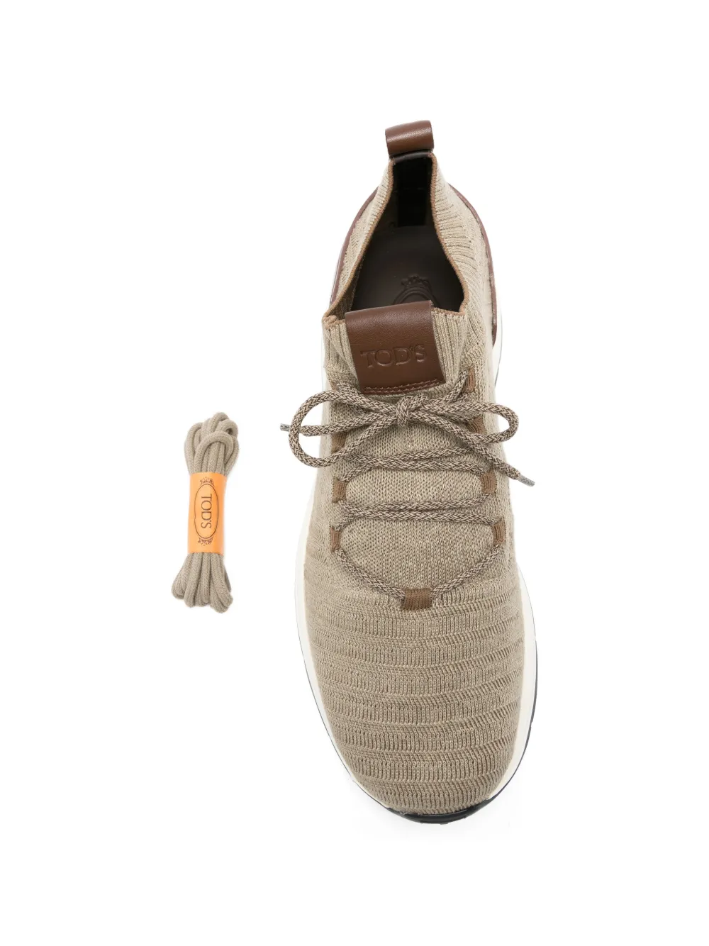 Tod's round-toe lace-up sneakers Beige