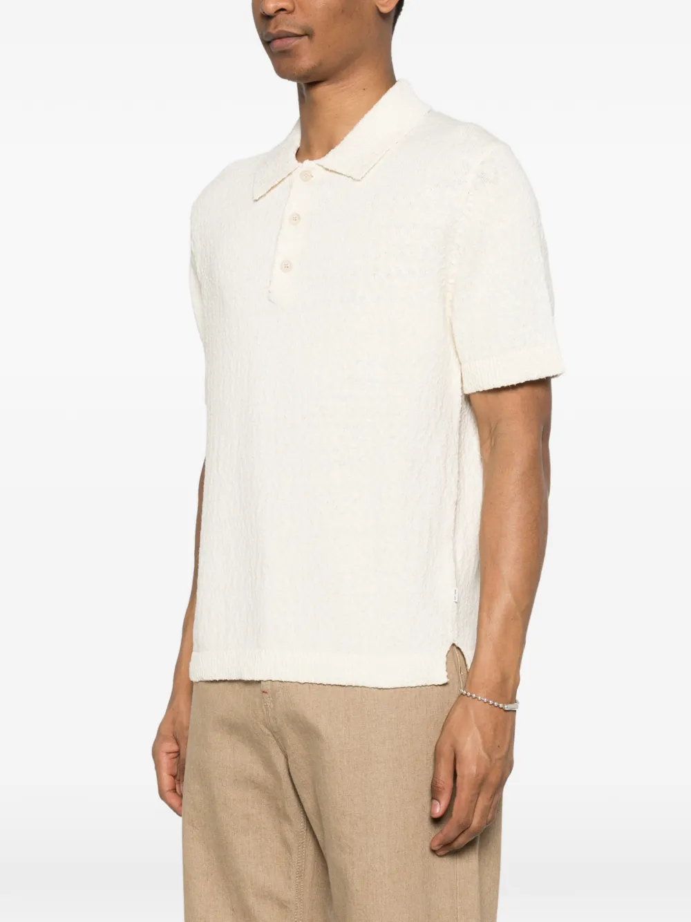 Nn07 Randy Textured Polo Shirt - Neutrals 