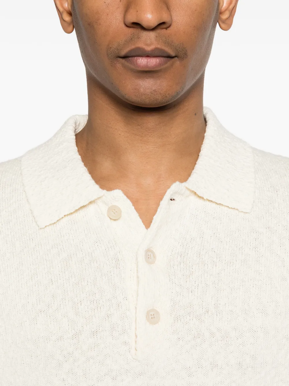 NN07 Randy bouclé garen poloshirt Beige
