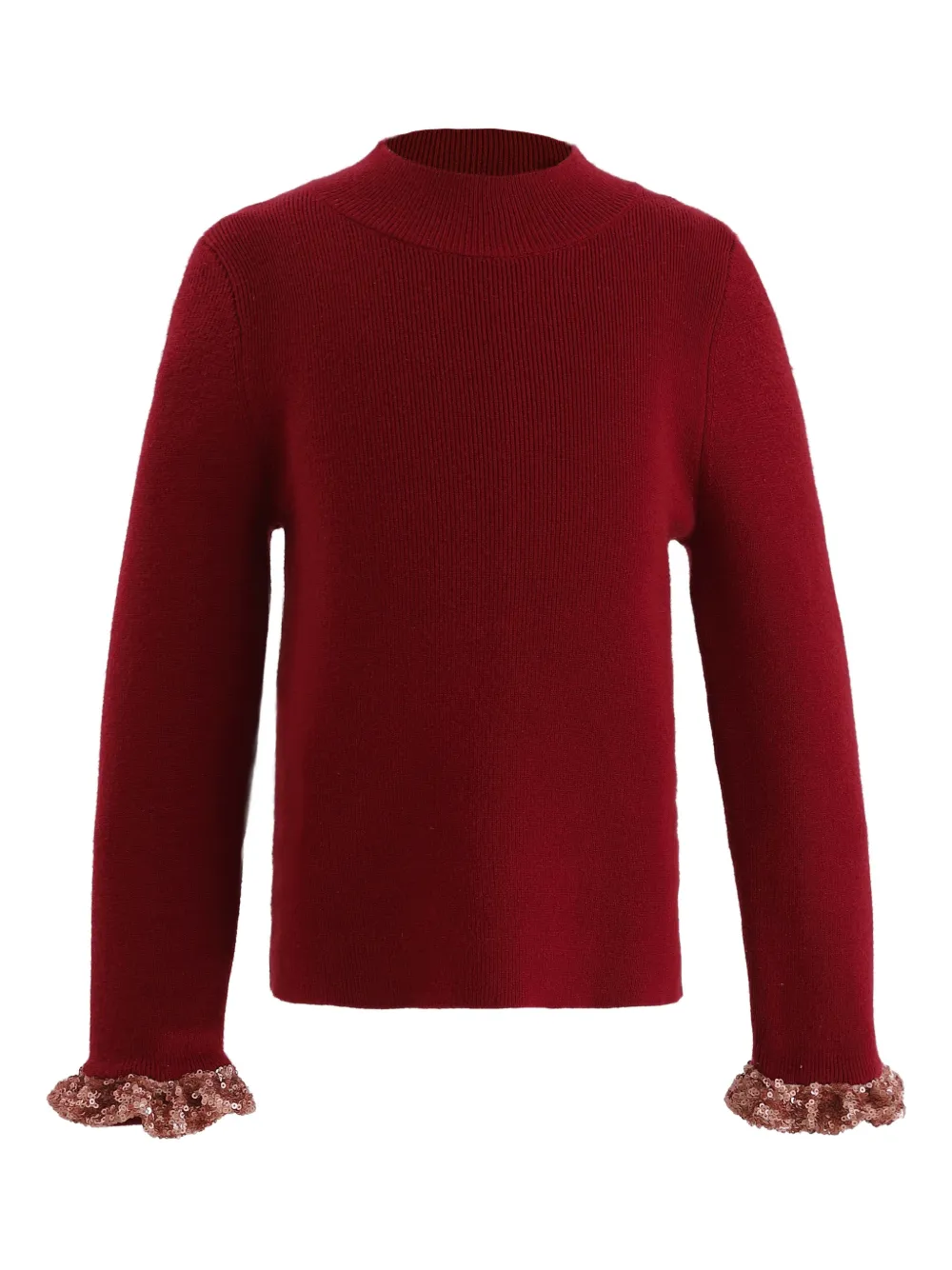 Tulleen suéter con volantes | rojo | Image 1