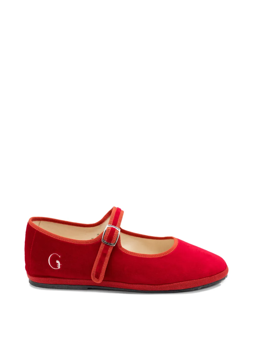 Gondolina Opera Logo-detail Ballet Flats In Red