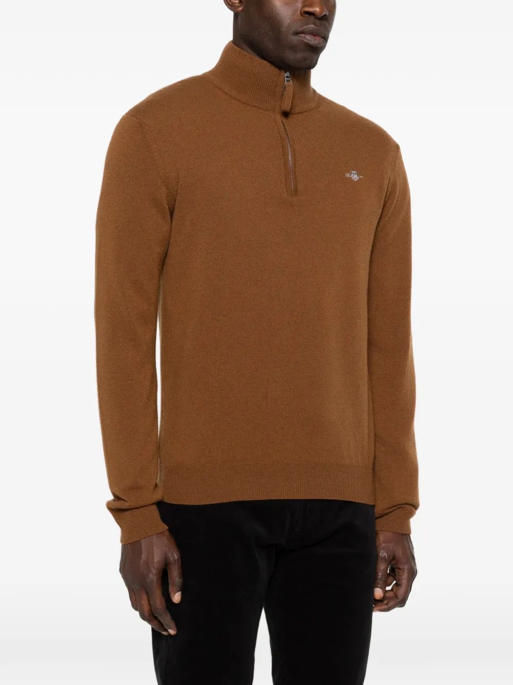  Gant Half-zip Sweater - Brown 