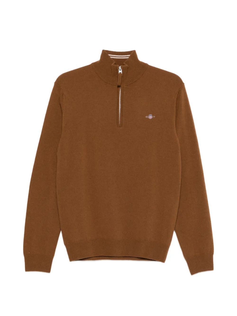 Gant Maglione in lana con zip - Marrone