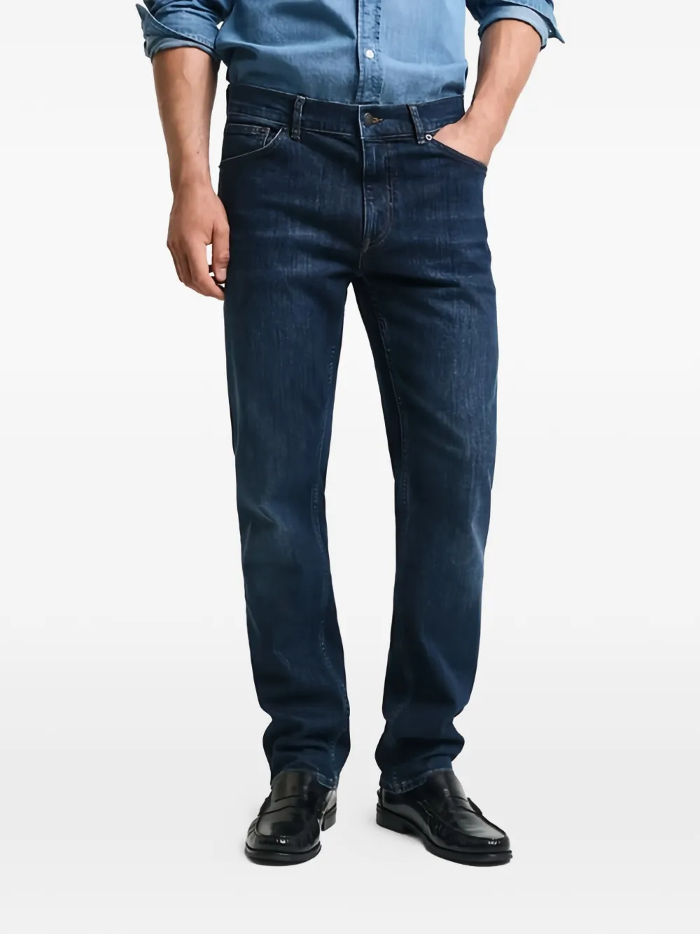 Gant Jeans met knoopsluiting Blauw