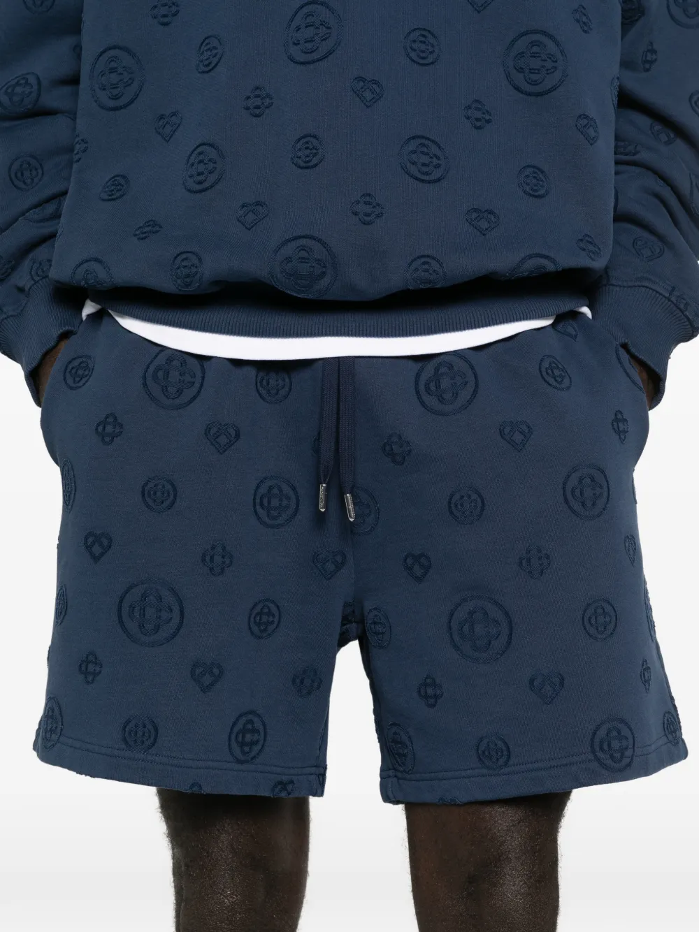 Casablanca Shorts met monogram-applicatie Blauw