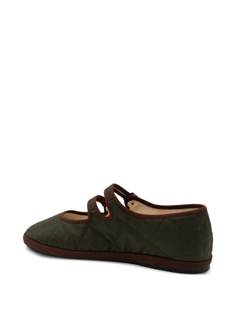 Gondolina Acqua Alta Mary Jane gewatteerde ballerina's met gesp Groen