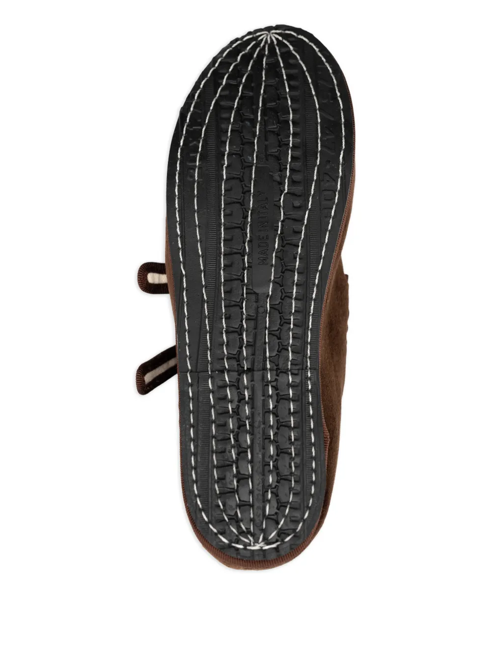 Gondolina Sigari Mary Jane ballerina's met dubbel kant Bruin