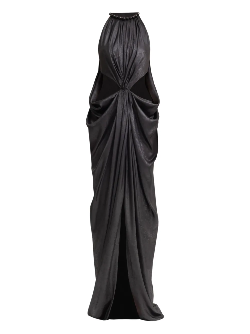 Gemy Maalouf Abito lungo con decorazione sul collo - Nero