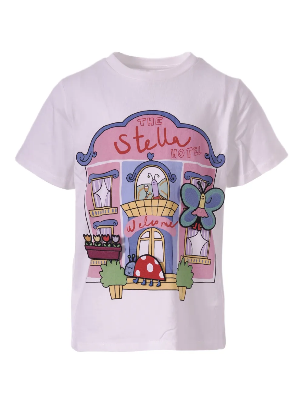 Stella McCartney Kids Hotel-print cotton T-shirt - Bianco