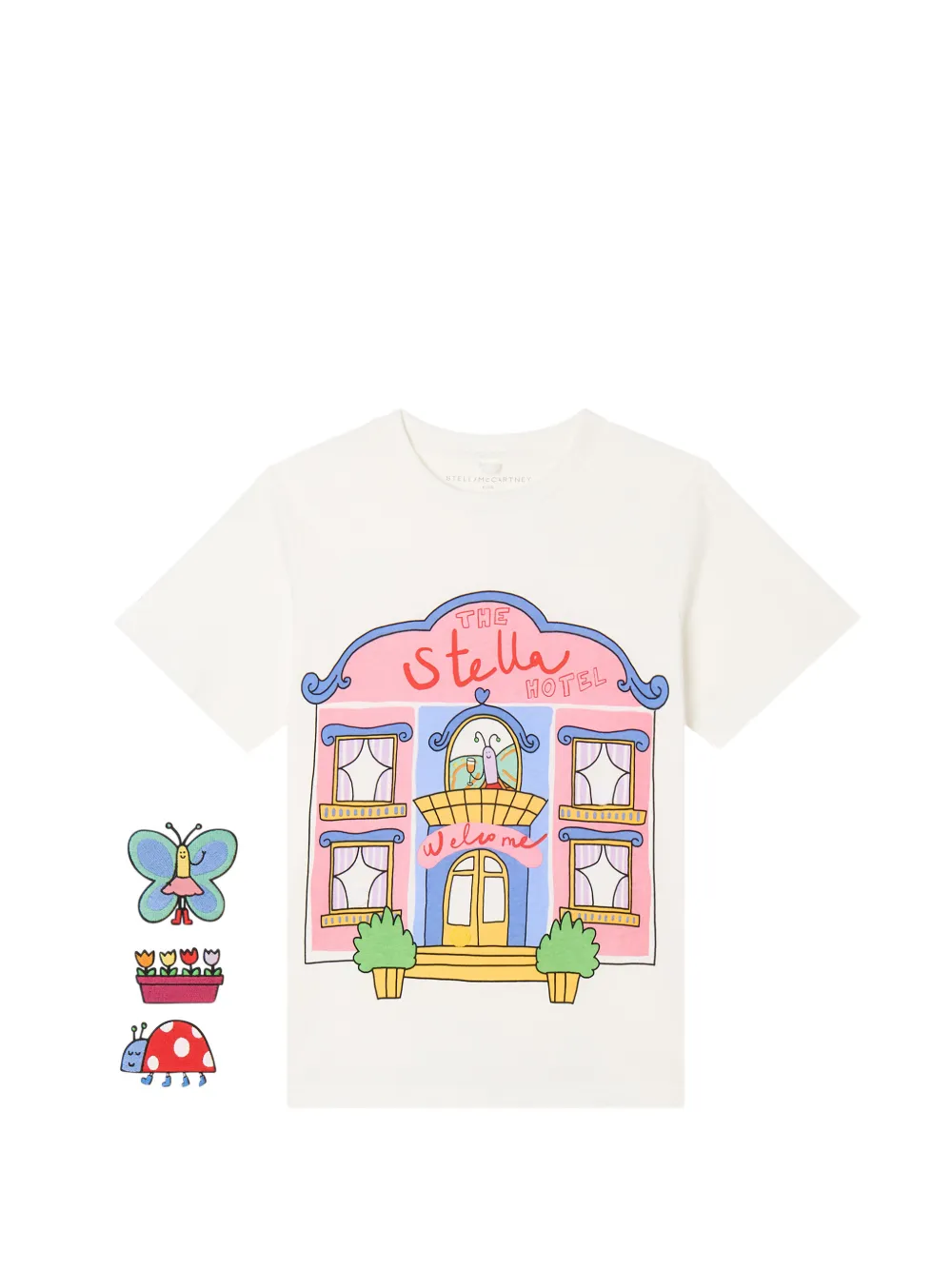 Stella McCartney Kids Hotel-print cotton T-shirt - Bianco