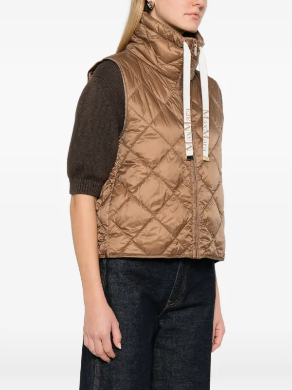 Max Mara キルティング ベスト | ブラウン | FARFETCH JP