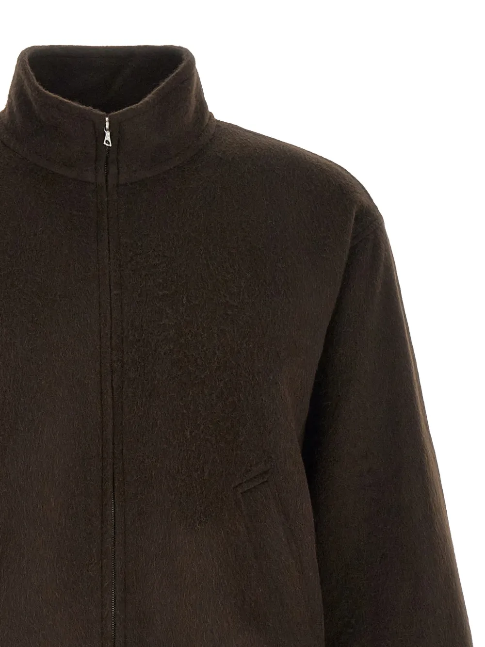 Auralee Flannel Bomber Jacket In Brown