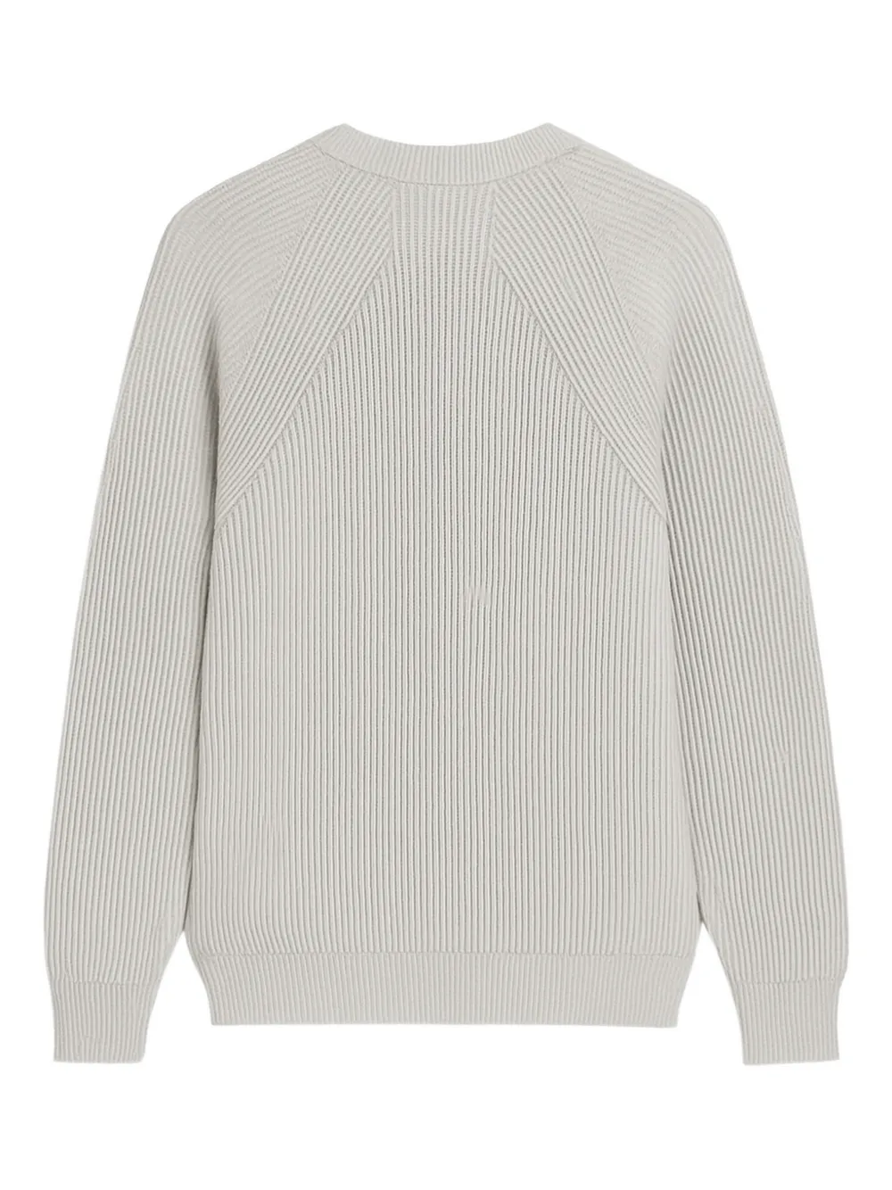 Greyed ribbed wool sweater - Beige