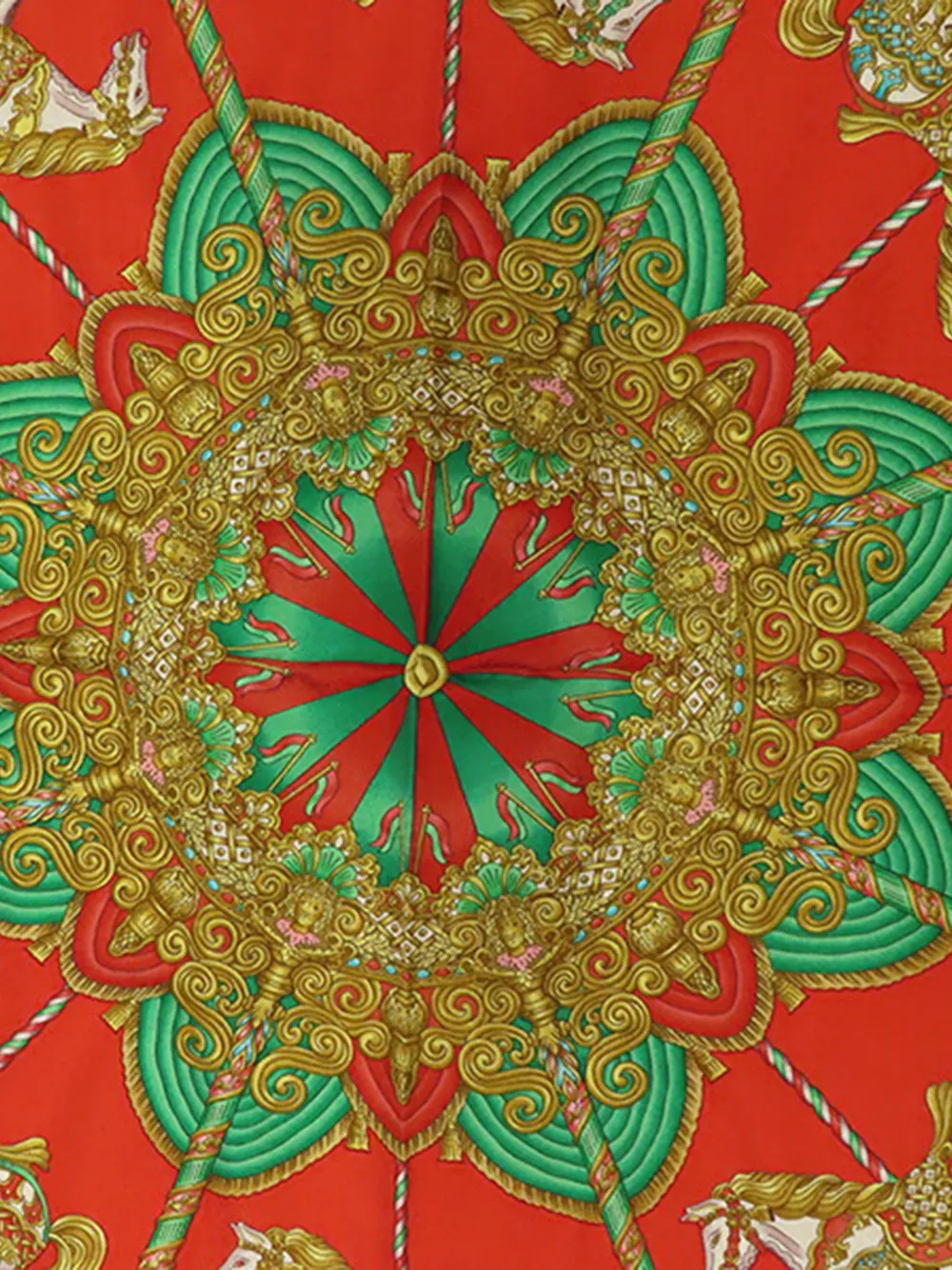 Pre-owned Hermes 20th Century Luna Park Silk Scarf 90 Scarves In Red