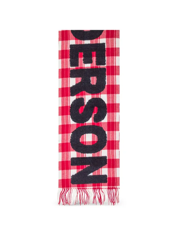 JW Anderson Checked Scarf in Red