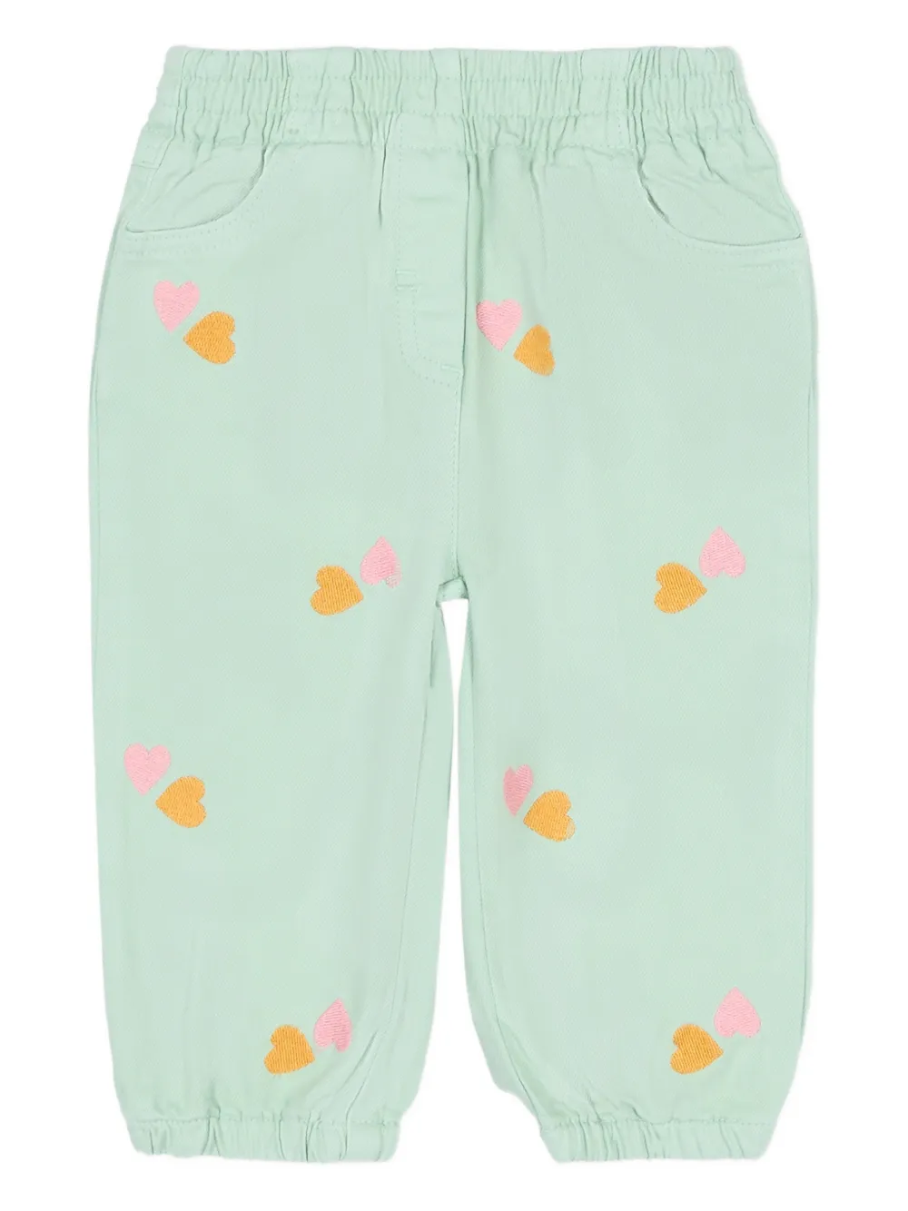 Stella McCartney Kids heart-embroidered trousers - Verde