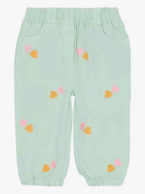 Stella McCartney Kids heart-embroidered trousers