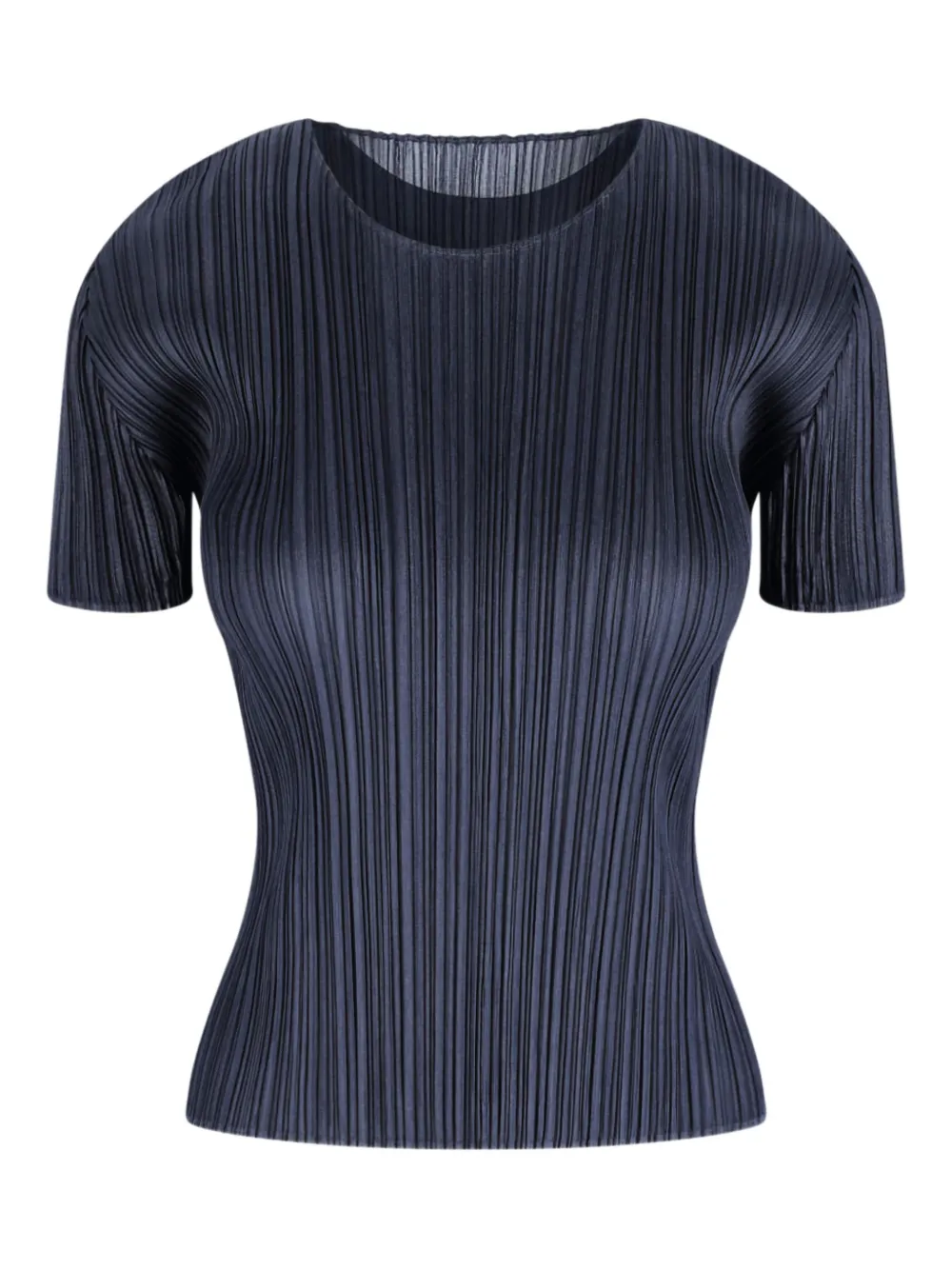 Pleats Please Issey Miyake pleated T-shirt - Blau