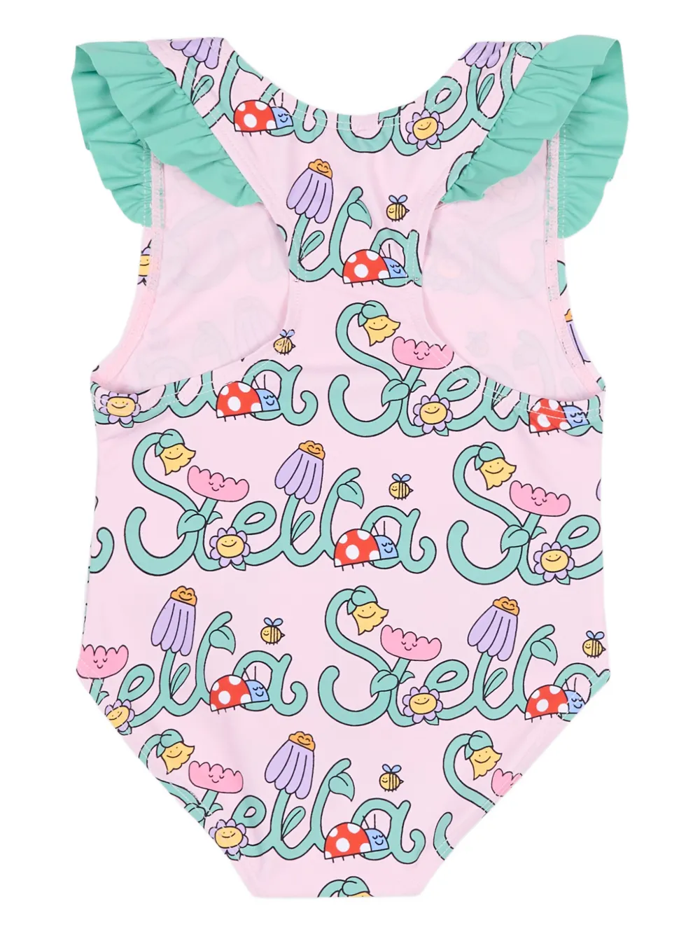 Stella Mccartney Babies' Logo-print Swimsuit In Pink