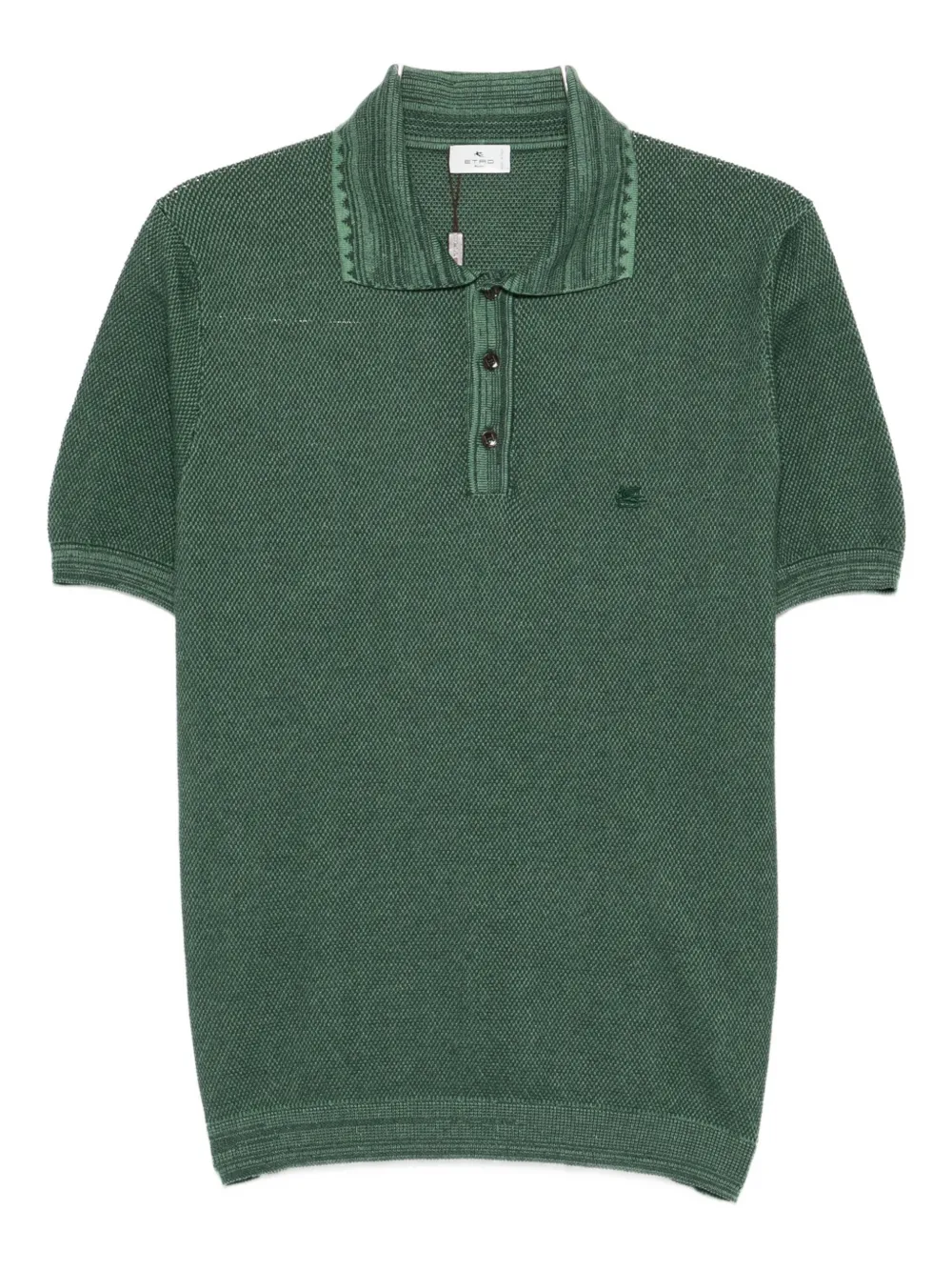 ETRO buttoned pique polo shirt - Verde