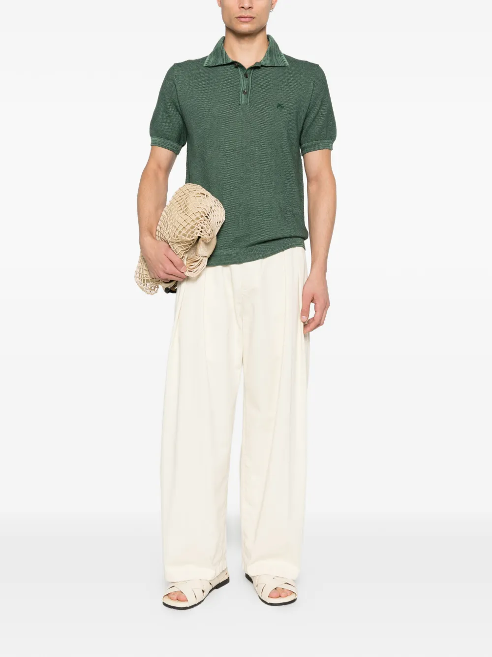 ETRO buttoned pique polo shirt - Groen