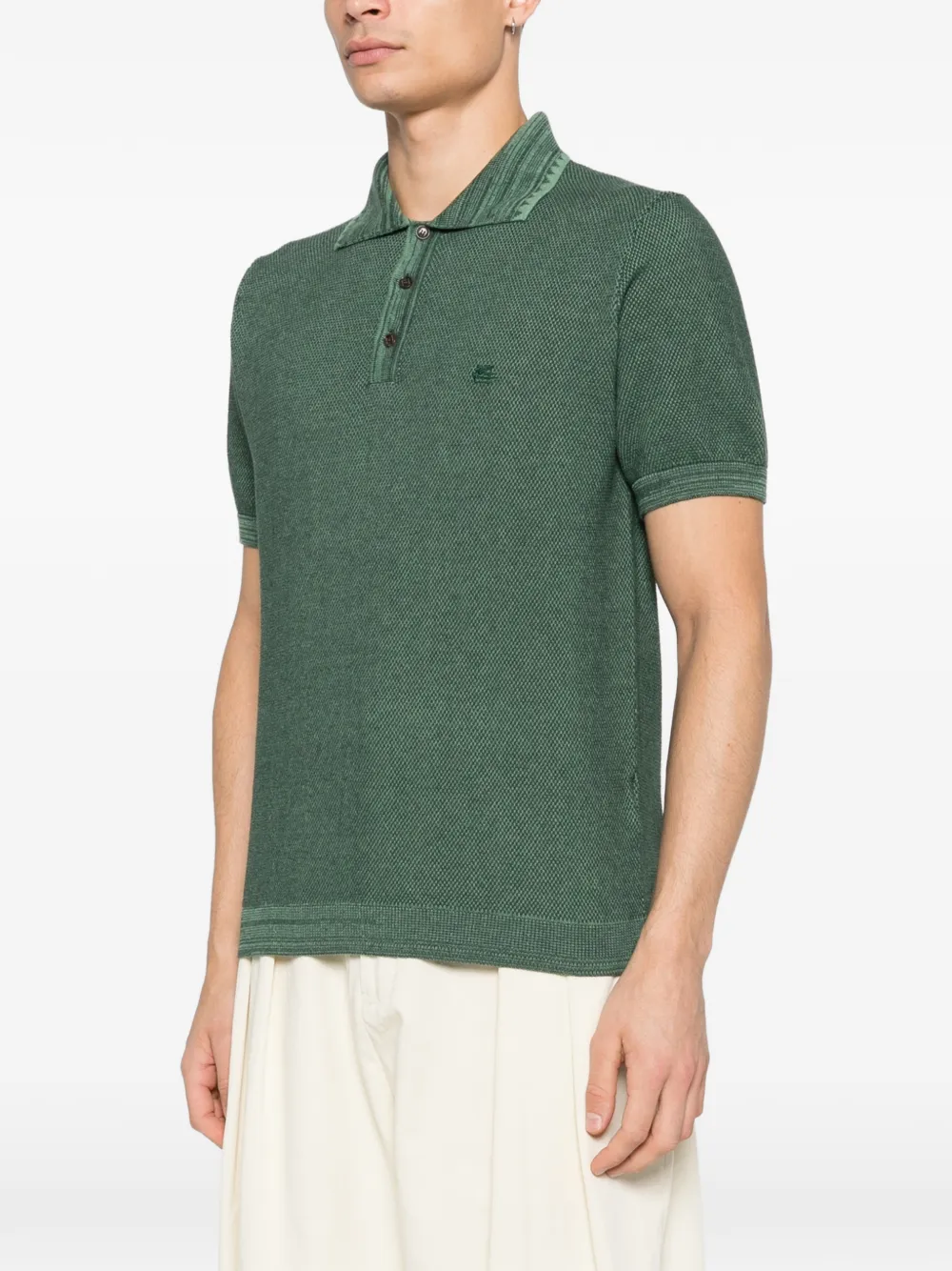  Etro Polo Con Botones - Verde 