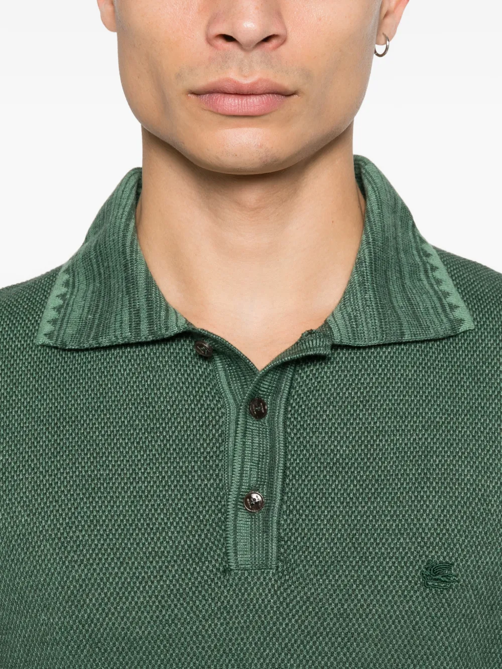 ETRO Piqué poloshirt met knopen Groen