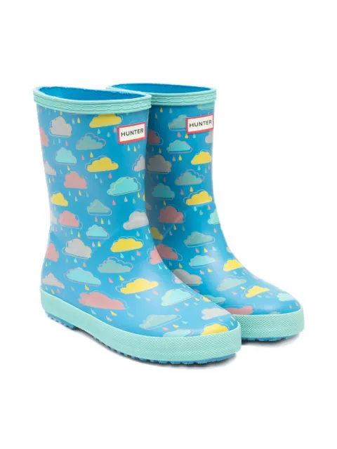 Hunter Kids botas con nubes estampadas