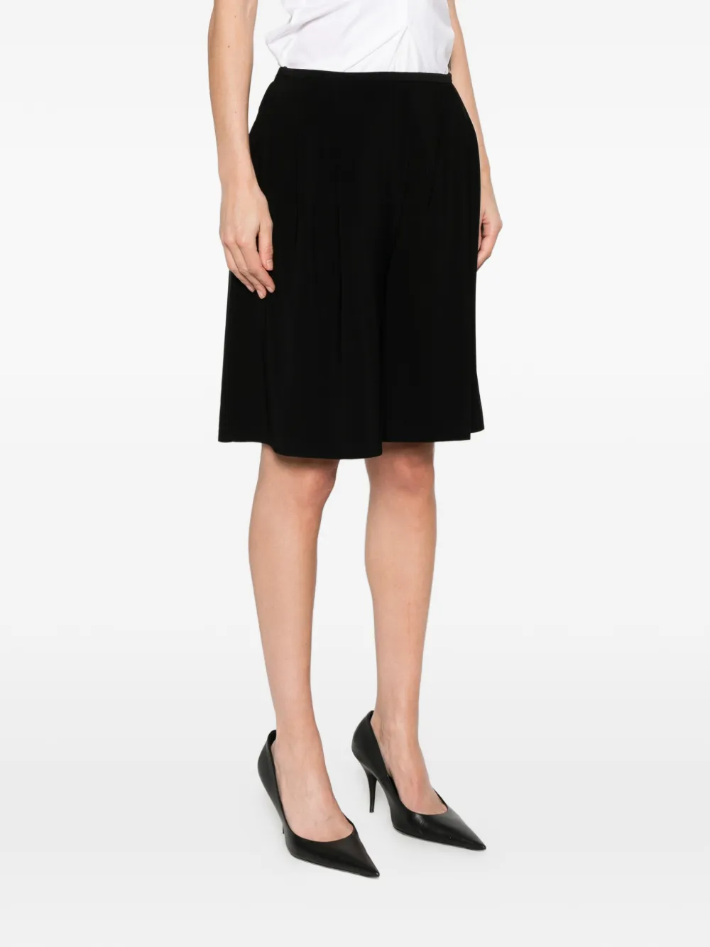  Norma Kamali Pleated Bermuda Shorts - Black 