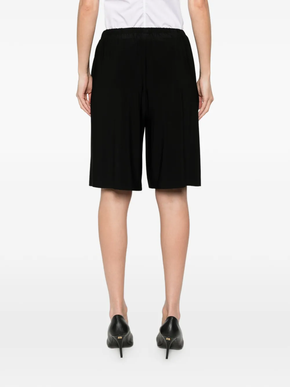 Norma Kamali Geplooide bermuda shorts Zwart