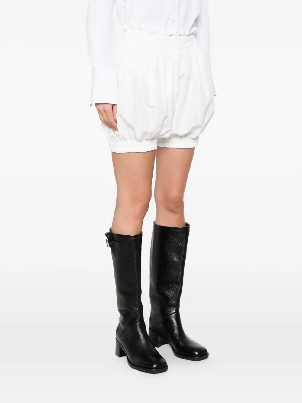  Norma Kamali Peasant Puff Shorts - White 