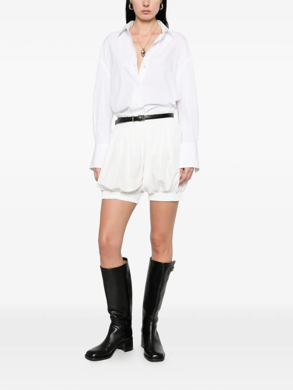  Norma Kamali Peasant Puff Shorts - White 