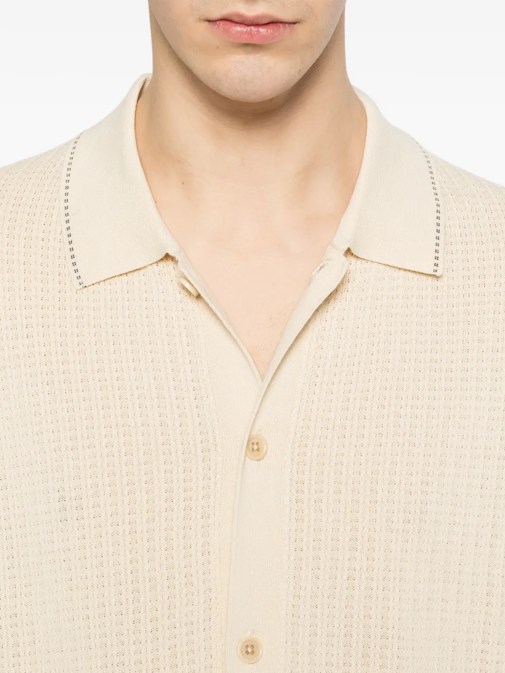 NN07 Poloshirt met knopen Beige