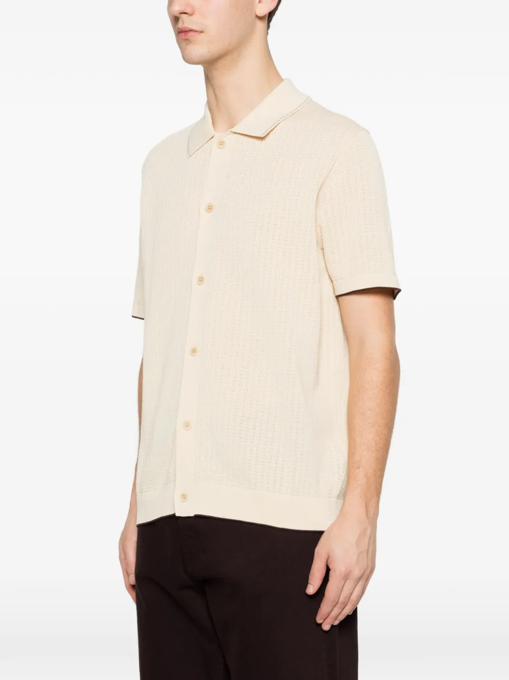 NN07 Poloshirt met knopen Beige