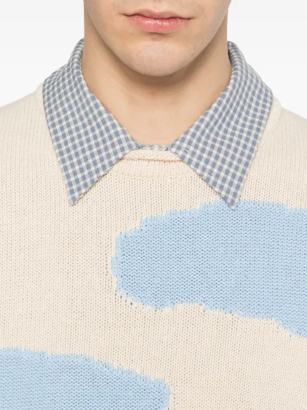 NN07 Mikkel house-graphic crew-neck Sweater | Neutrals | FARFETCH