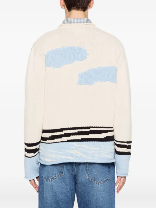 NN07 Mikkel house-graphic crew-neck Sweater | Neutrals | FARFETCH