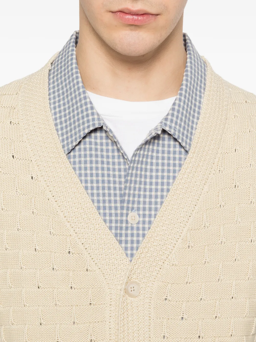 NN07 Reece spencer met V-hals Beige