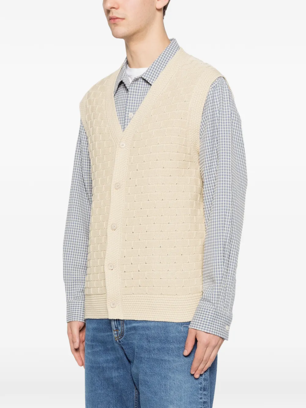 NN07 Reece spencer met V-hals Beige