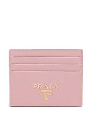 Prada サフィアーノレザーカードケース | ピンク | FARFETCH JP