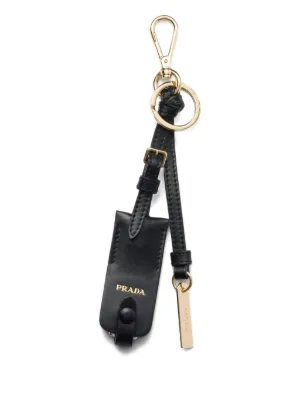 Prada レザー キーチェーン | ブラック | FARFETCH JP