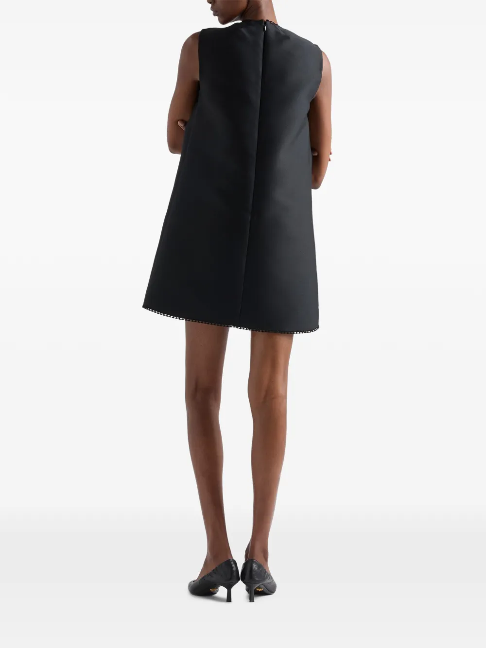  Prada Lace-collar Scuba Mini-dress - Black 