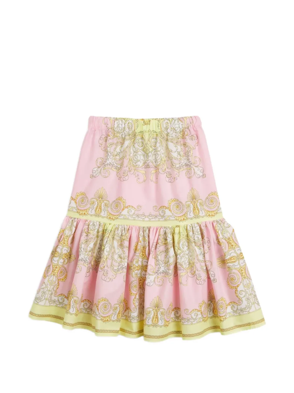 Versace Kids ruffled print skirt - Rosa