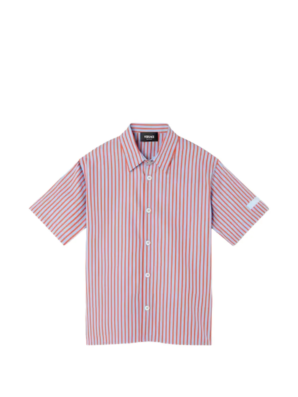 Versace Kids striped short-sleeved shirt - Blu
