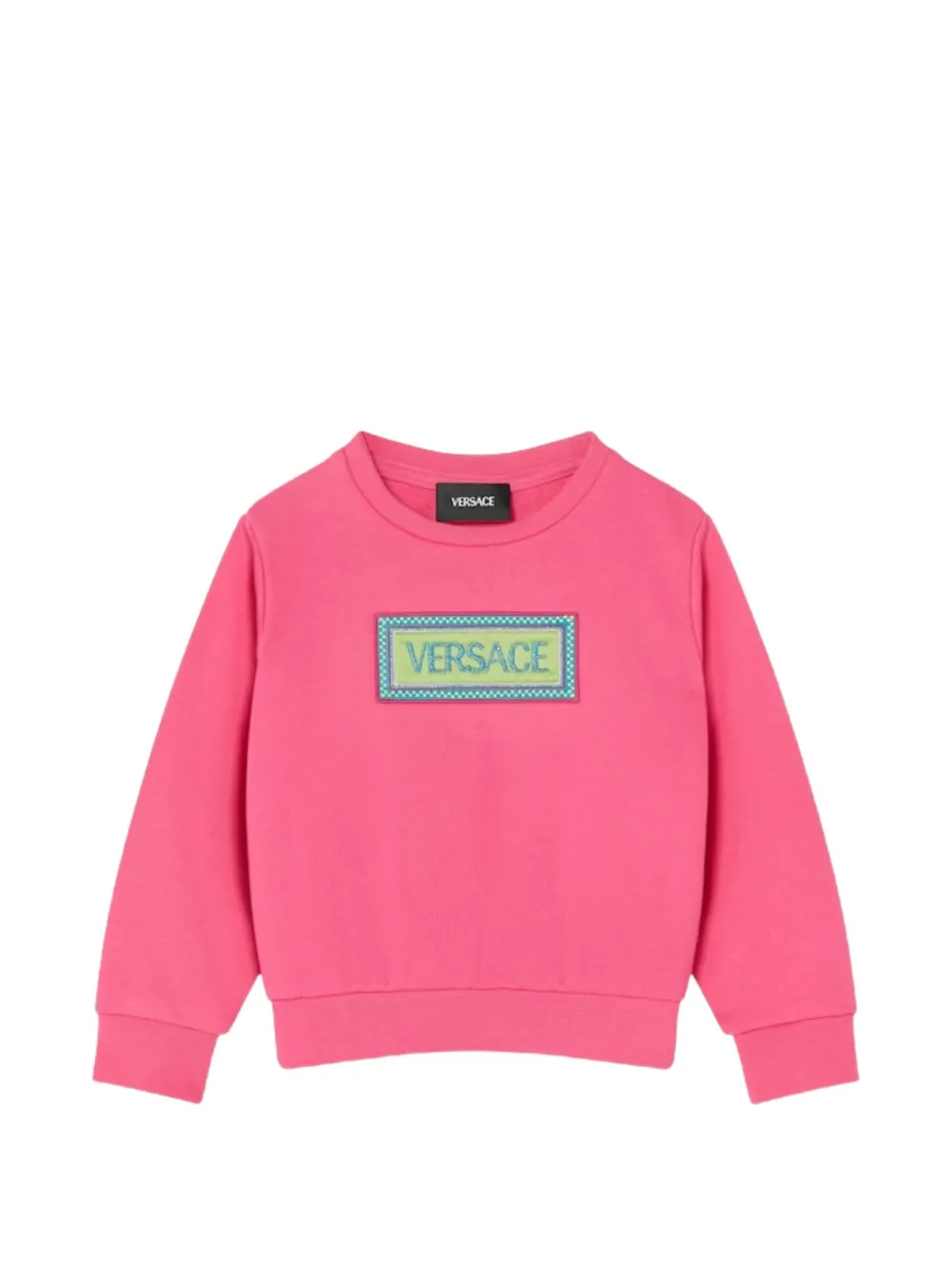 Versace Kids logo-patch sweatshirt - Pink