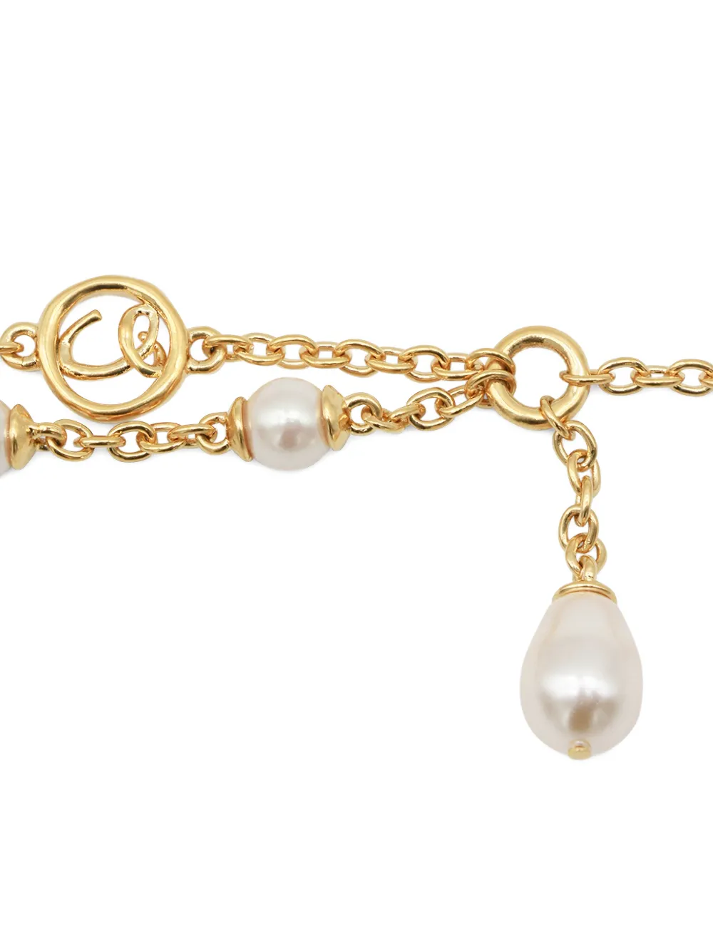 Chloé logo pearl-detail bracelet - Goud