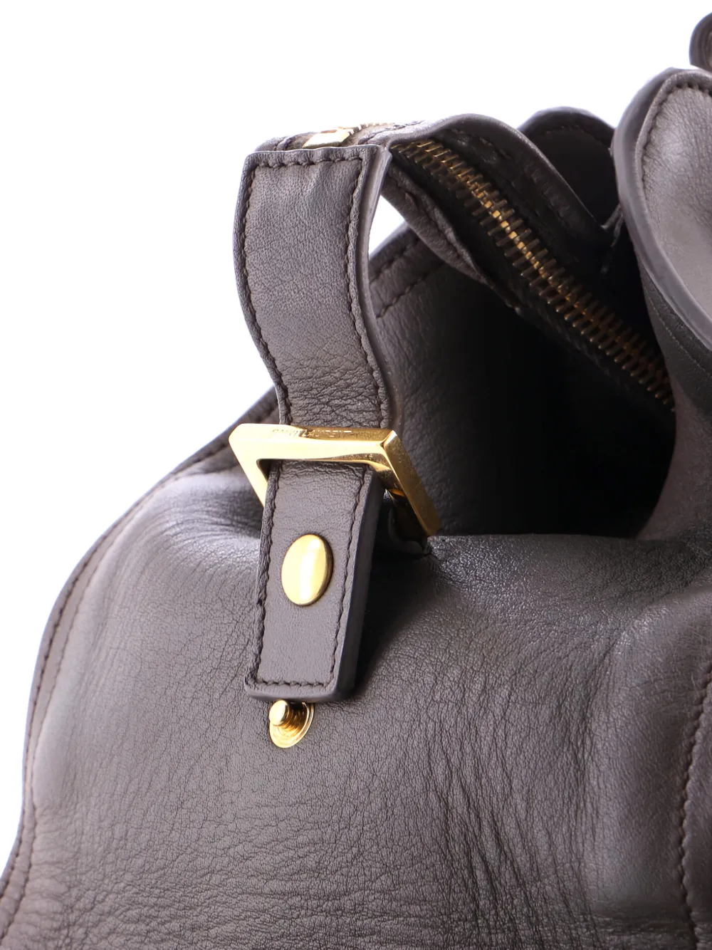 SAINT LAURENT Pre-owned Classic Y Cabas Leather Small Satchel In Gray