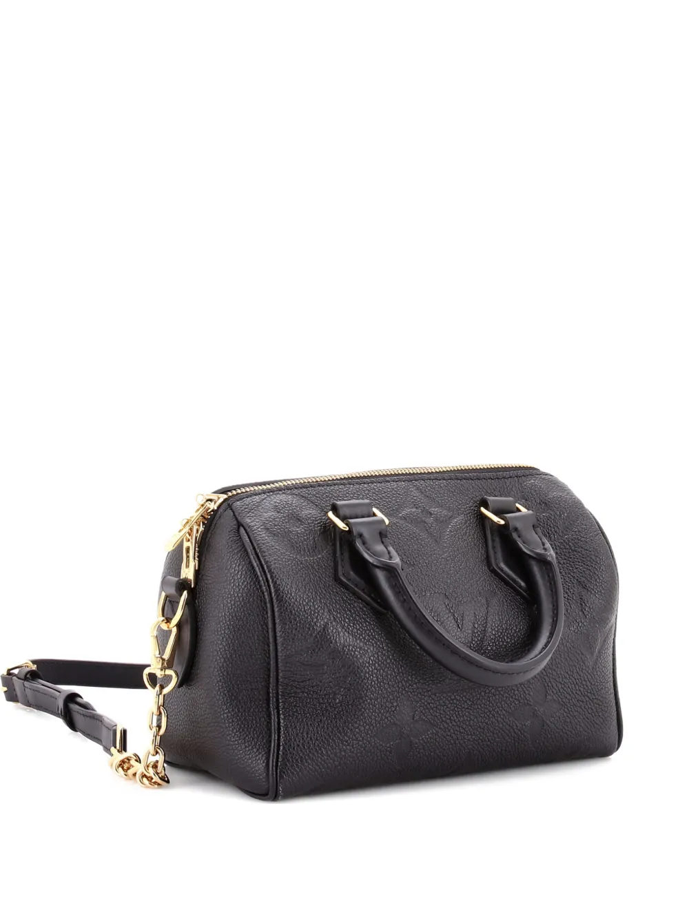 Pre-owned Louis Vuitton Speedy Bandouliere Bag Monogram Empreinte Giant 20 Crossbody Bag In Black