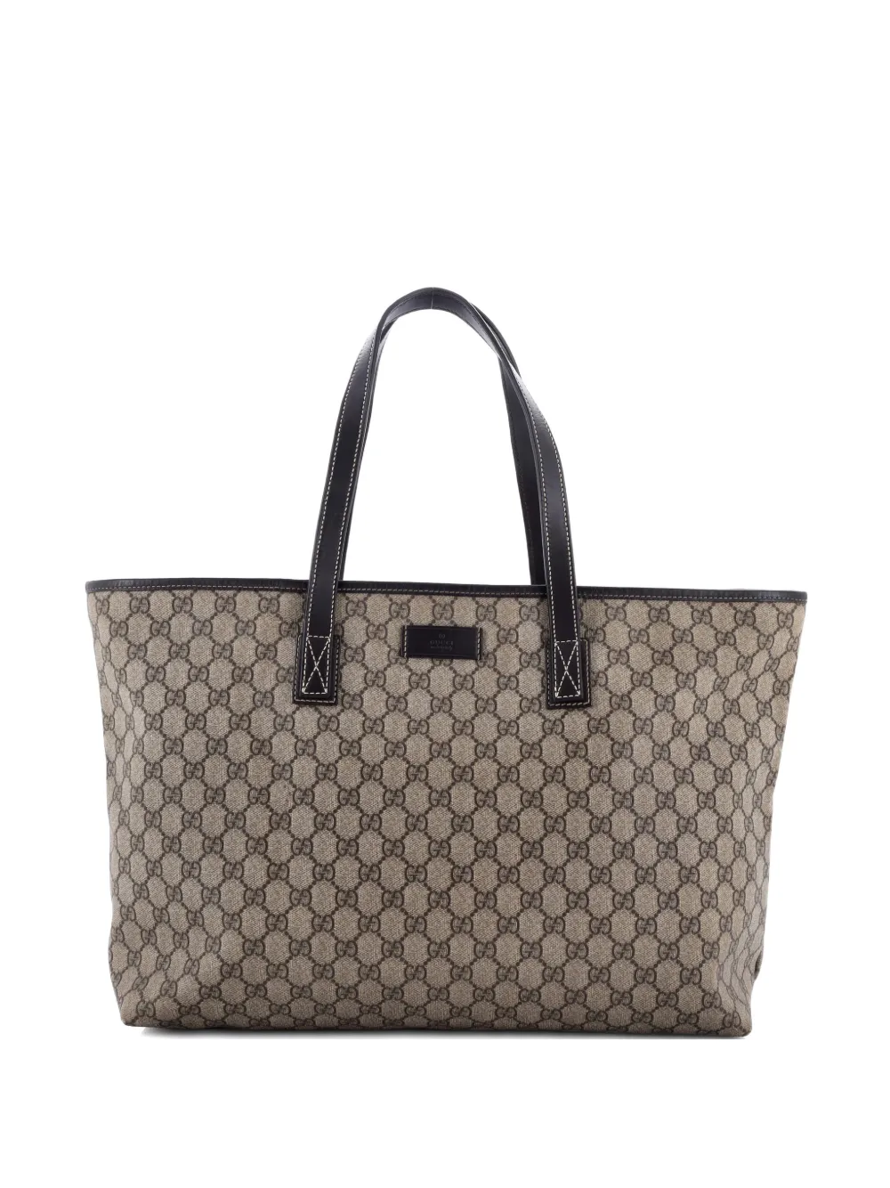 Gucci Pre-Owned Plus GG Coated Canvas with Leather Large tote bag – Brown